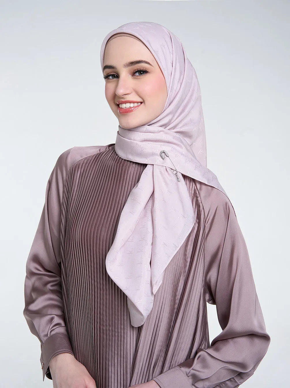 AIRY JACQUARD VOILE SCARF PLAIN SWEET BLUSH