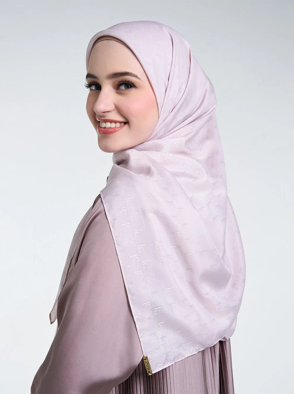 AIRY JACQUARD VOILE SCARF PLAIN SWEET BLUSH