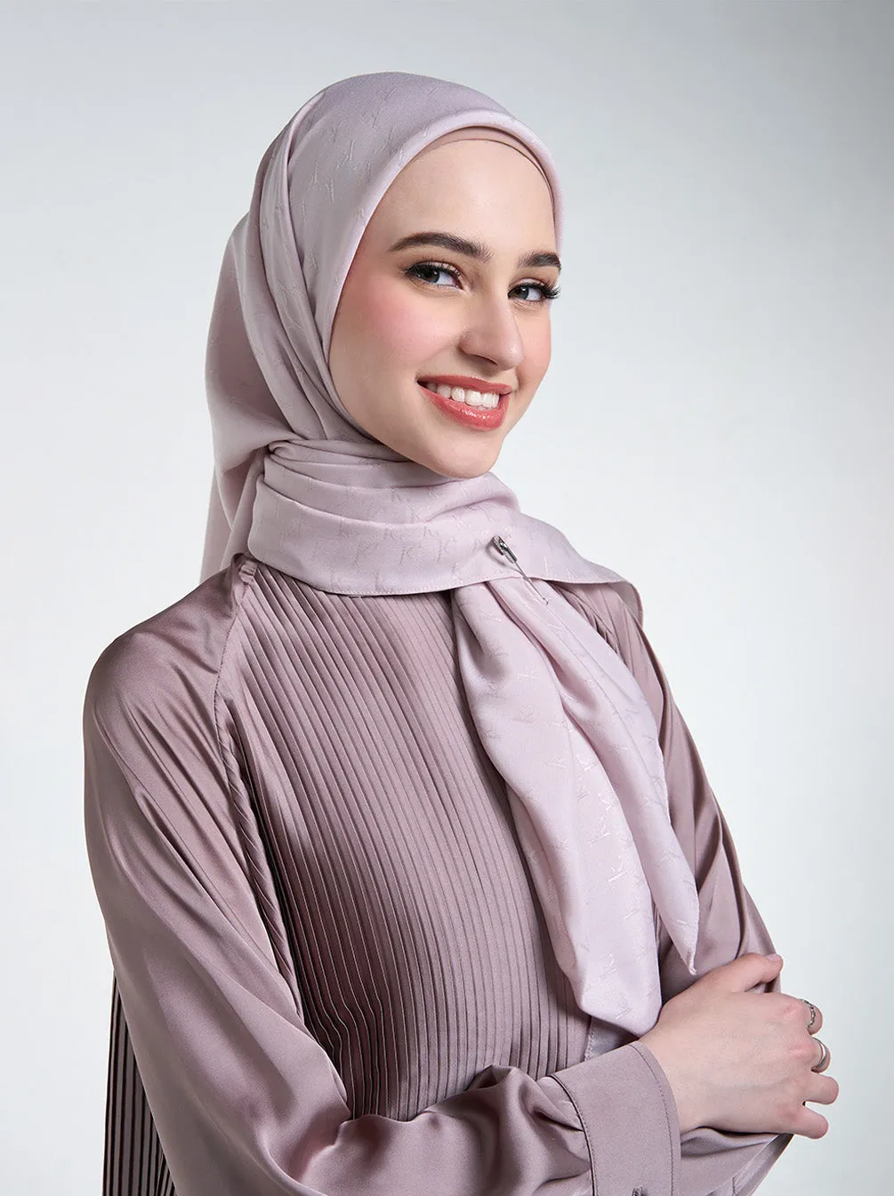 AIRY JACQUARD VOILE SCARF PLAIN SWEET BLUSH