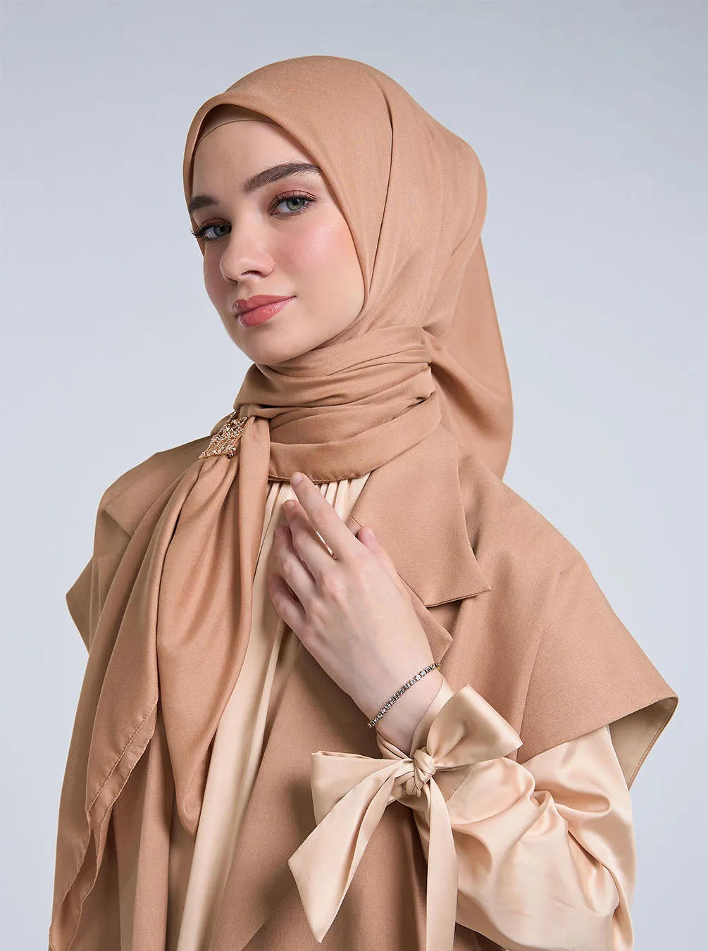 AIRY VOILE SCARF PLAIN KHAKI