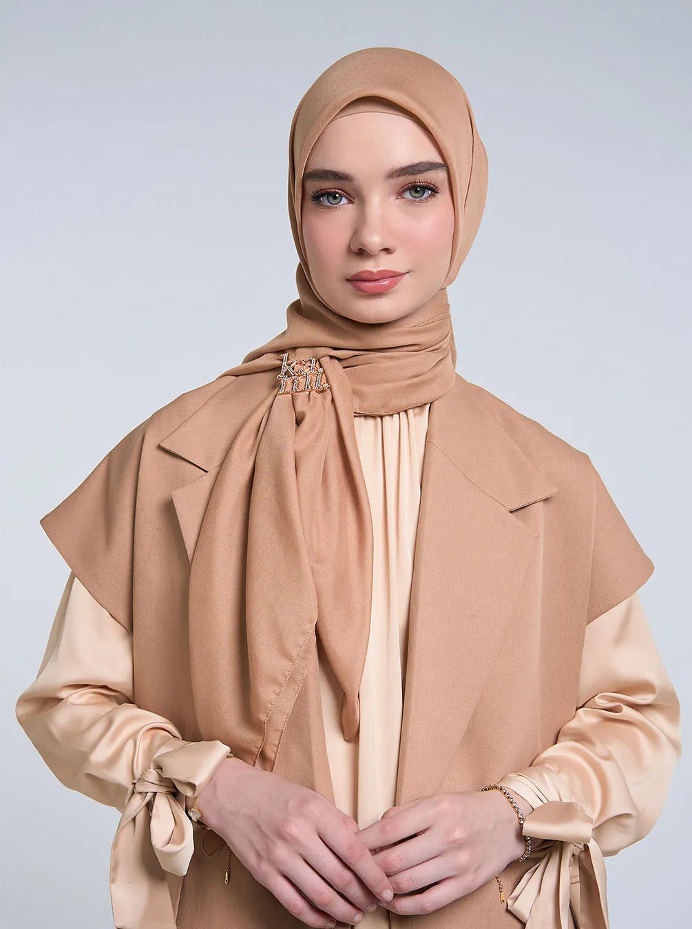 AIRY VOILE SCARF PLAIN KHAKI