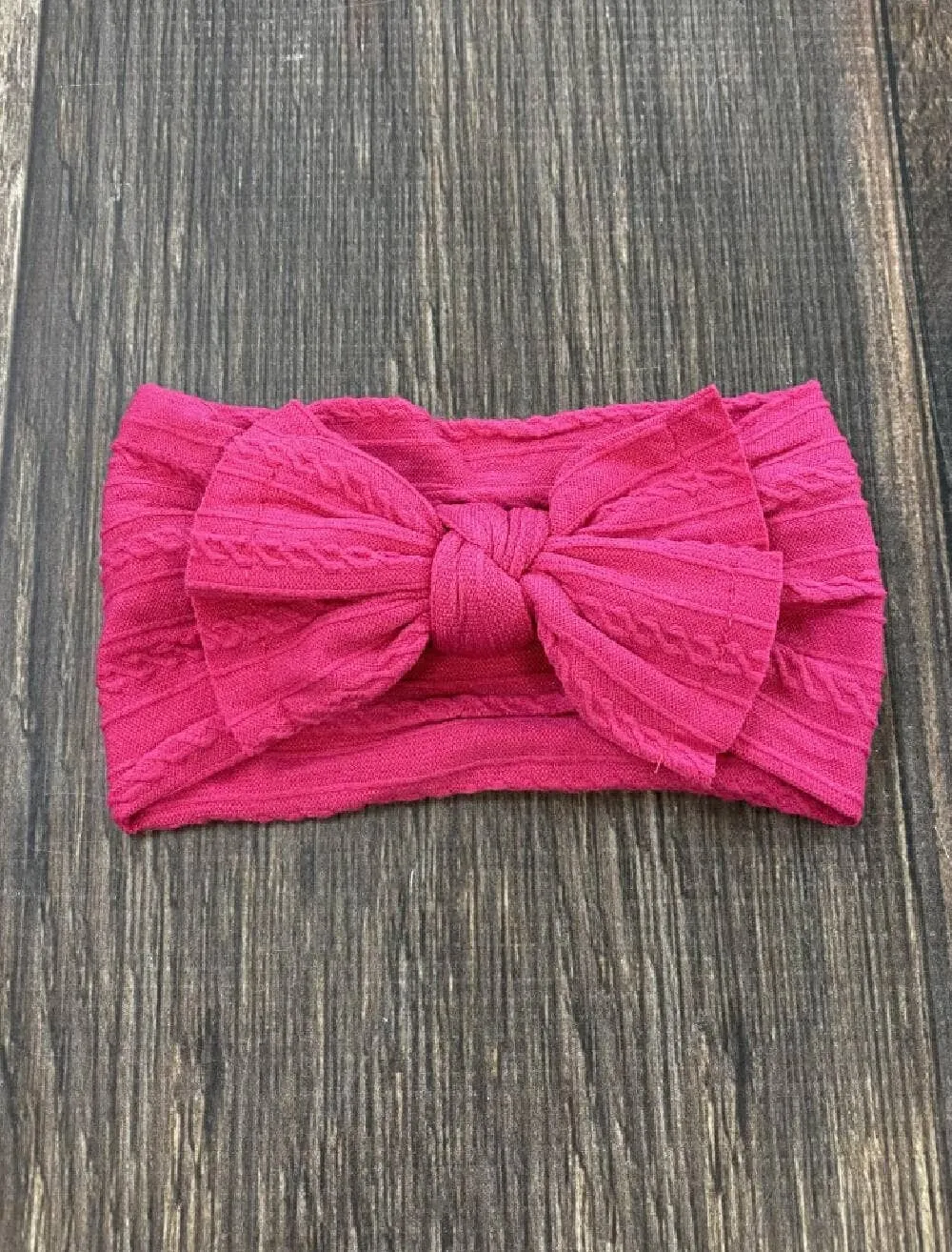 Cable Knit Bow Headband: Mustard