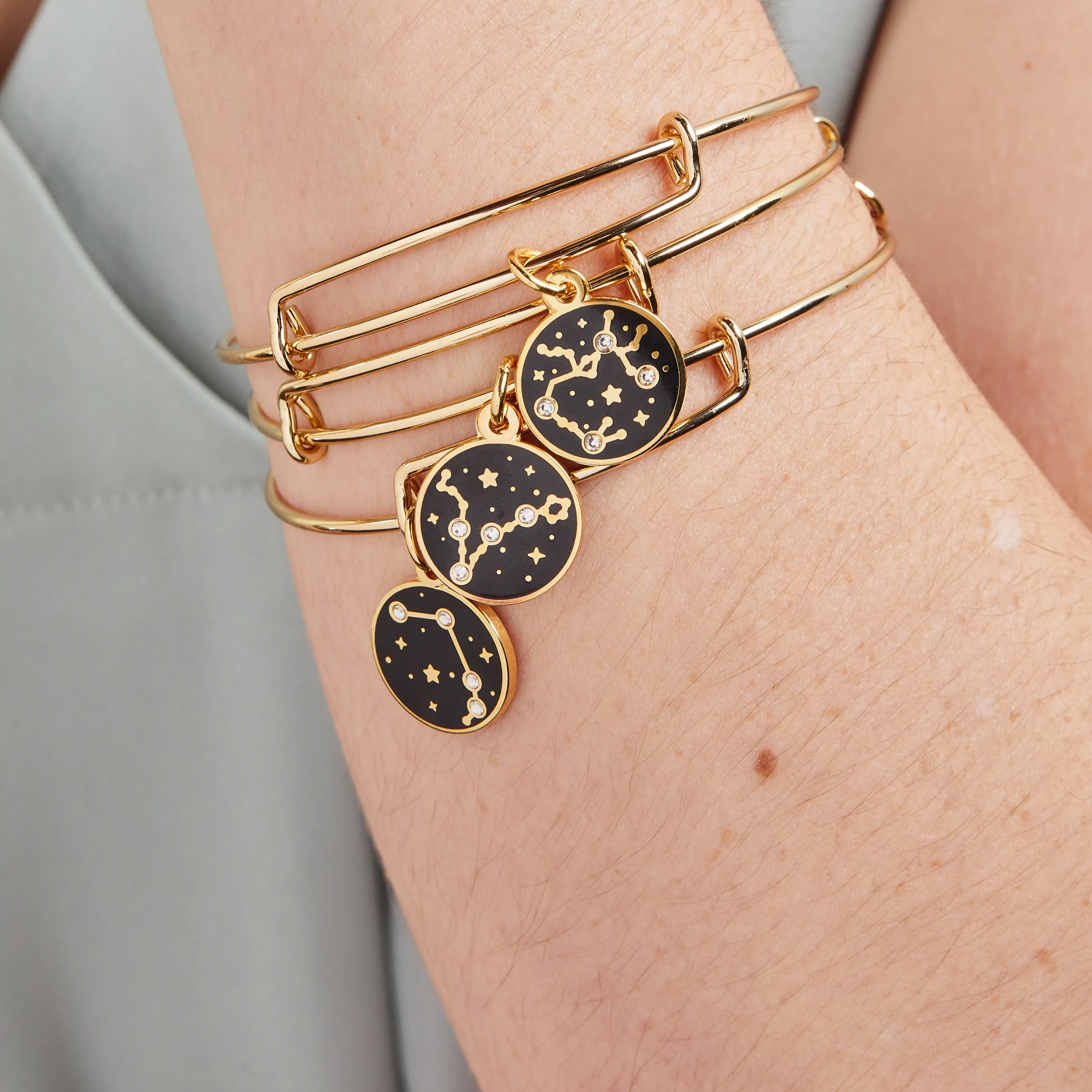 Optimized Title: Chic Gemini Zodiac Charm Bangle in Color Options