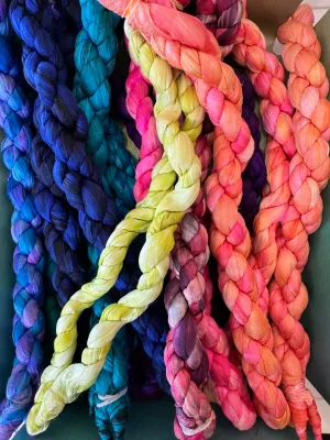 Handdyed Twisted Surprise Silk Scarf Assorted Colors