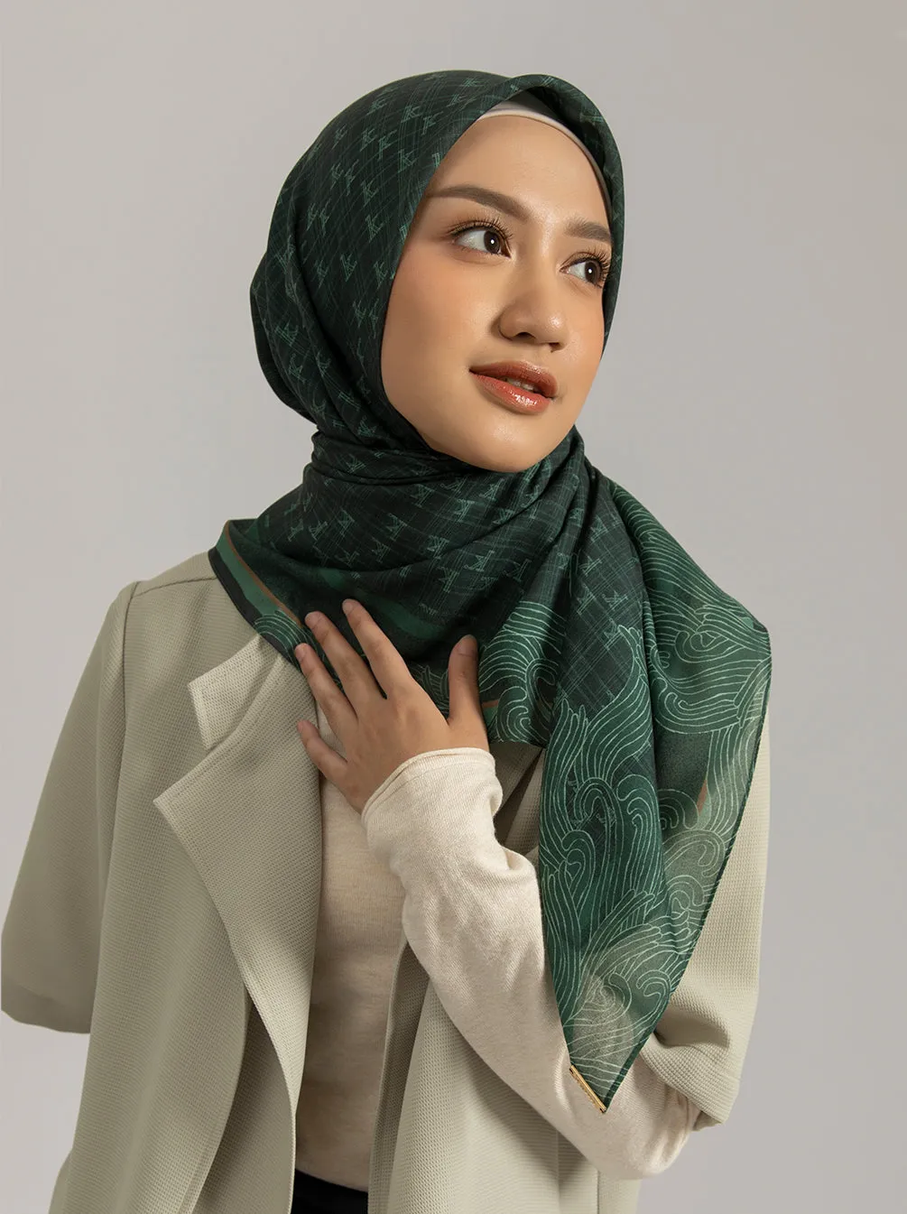 MONOGRAM SCARF DEEP FOREST