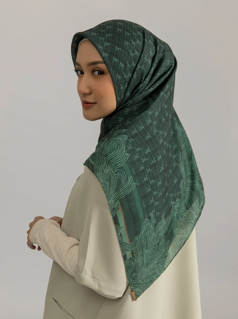 MONOGRAM SCARF DEEP FOREST