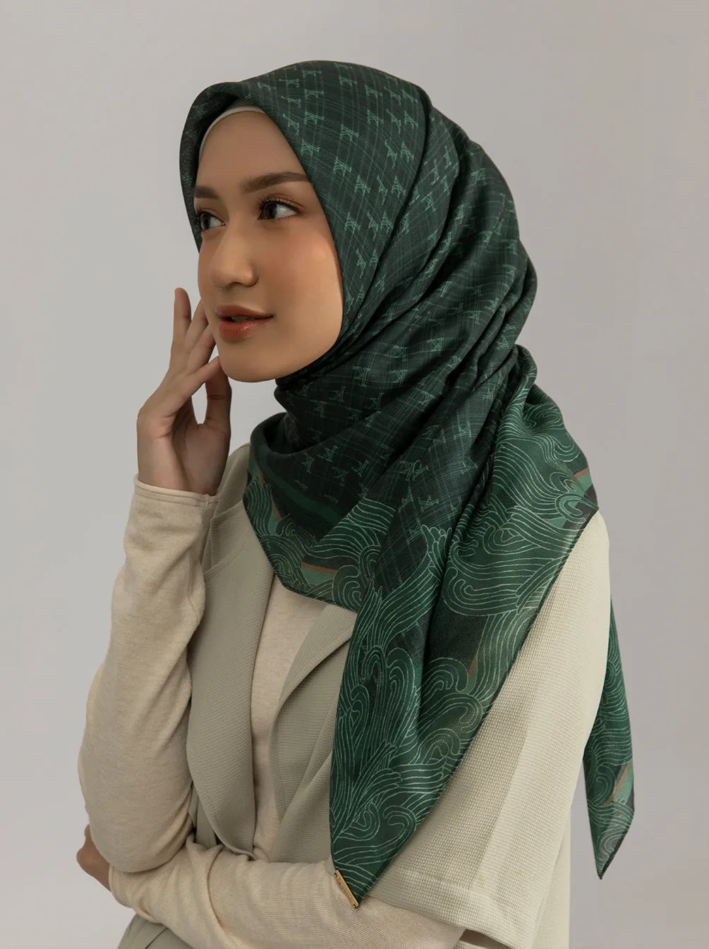 MONOGRAM SCARF DEEP FOREST