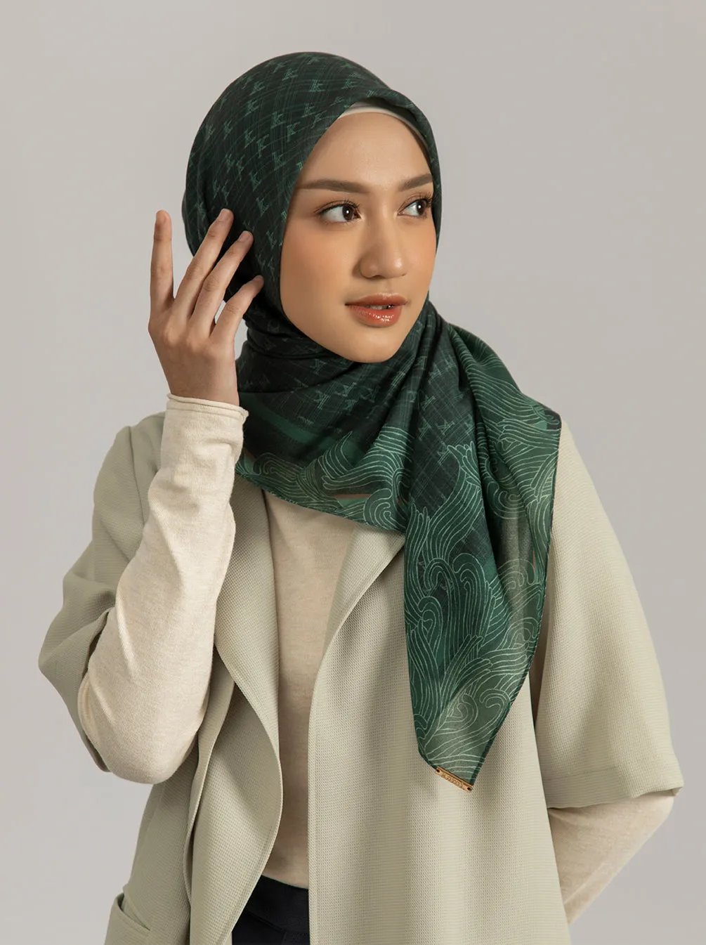 MONOGRAM SCARF DEEP FOREST
