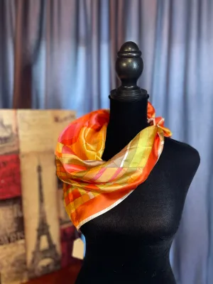 Vintage 70's style bright colored Square silk scarf Vintage 70's style bright colored Square silk scarf